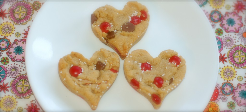 We ate Valentine cookies while taking down our tree