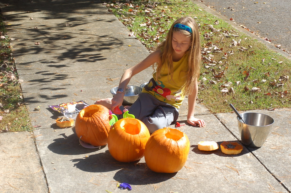 Scooping up the pumpkins and moving on